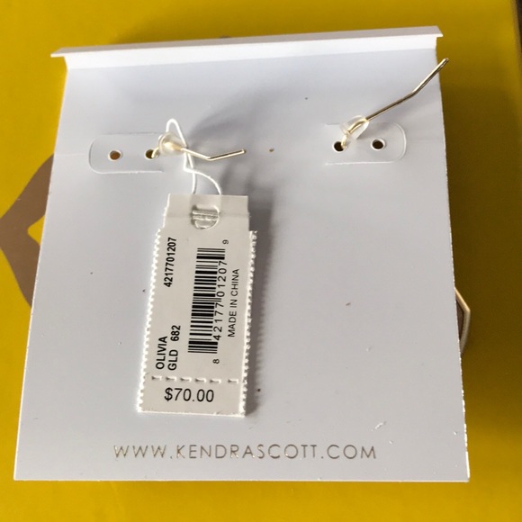 Kendra Scott Olivia Gold Rose Quartz Earrings - Picture 3 of 6